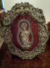Античное серебрянное украшение Мадонна и младенец / Antique Silver Plate Ex-Voto of the Madonna & Ch