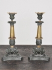 Античные французские латунные подсвечники / Antique French Zamack and Brass Candlesticks