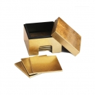 Коробка из сусального золота с набором подставок в цвете золото для стеклянных бокалов