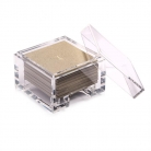 Прозрачная коробка с набором подставок из кожи шаргень в цвете беж  для стеклянных бокалов