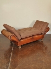 Винтажная французская скамья из кожи / Vintage French Leather Bench