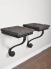 Пара тумбочек (дерево с железом) / Pair of Iron and Wood Side Tables