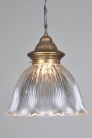 Винтажная французская стеклянная люстра / Vintage French Holophane Glass Pendant Light