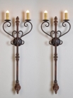 Античные испанские железные бра / Double Light Wall Sconces