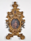 Античный итальянский деревянный каркас с живописью / Antique Wooden Frame with Painting