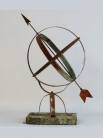 Винтажная бельгийская железная кольцевая  / Vintage Belgian Iron & Copper Armillary on Stone Base