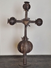Античное французское цинковое окончание - Крест / Antique French Zinc Cross Finial