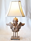 Настольная лампа с бронзовой головой ангела / Table Lamp Composed of Bronze Angel Head and Wings