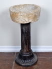 Античная испанская каменная раковина, круглая / Antique Spanish Stone Trough Sink Composition