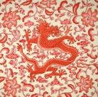 CHI'EN DRAGON / Ткань для интерьера, ручная роспись, ПРИНТ / Котон
