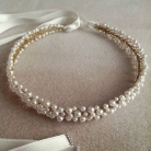 Свадебный венок из жемчуга #896 / Bridal wreath of pearls # 896