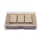 Большая прозрачная коробка Matchbox с салфетками в коже шагрень натурал / Grand Matbox Clear Shagree