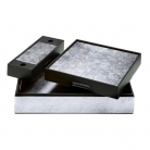 Коробка Matchbox в отделке из серебра / Matbox Silver Leaf Silver