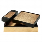 Коробка Matchbox в отделке из серебра и золота / Matbox Silver Leaf Gold