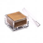 Прозрачная коробка с набором подставок из сусального серебра в цвете матовое золото  для бокалов